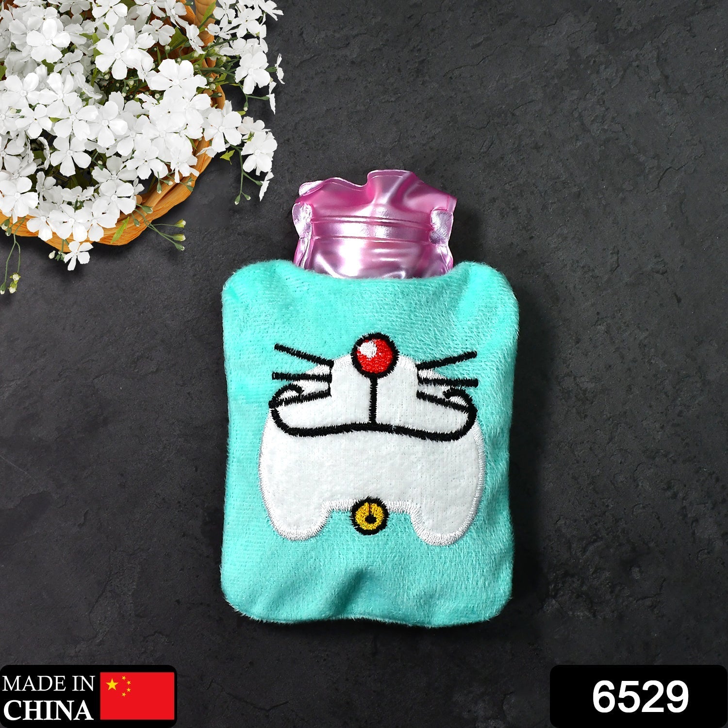 6529 Doremon Cartoon small Hot Water Bag with Cover for Pain Relief, Neck, Shoulder Pain and Hand, Feet Warmer, Menstrual Cramps. 6529 Doremon Cartoon small Hot Water Bag with Cover for Pain Relief, Neck, Shoulder Pain and Hand, Feet Warmer, Menstrual Cramps.